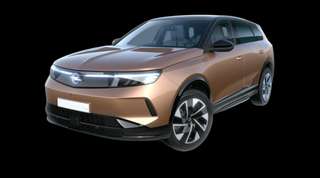 Schräge Frontansicht auf einen Opel Grandland GS, freigestellt