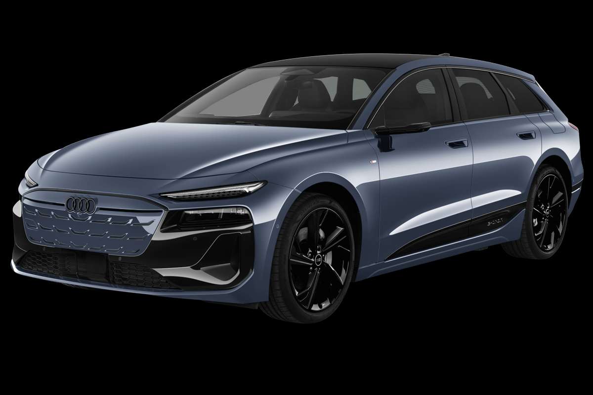 Schräge Frontansicht eines Audi A6 e-tron, freigestellt