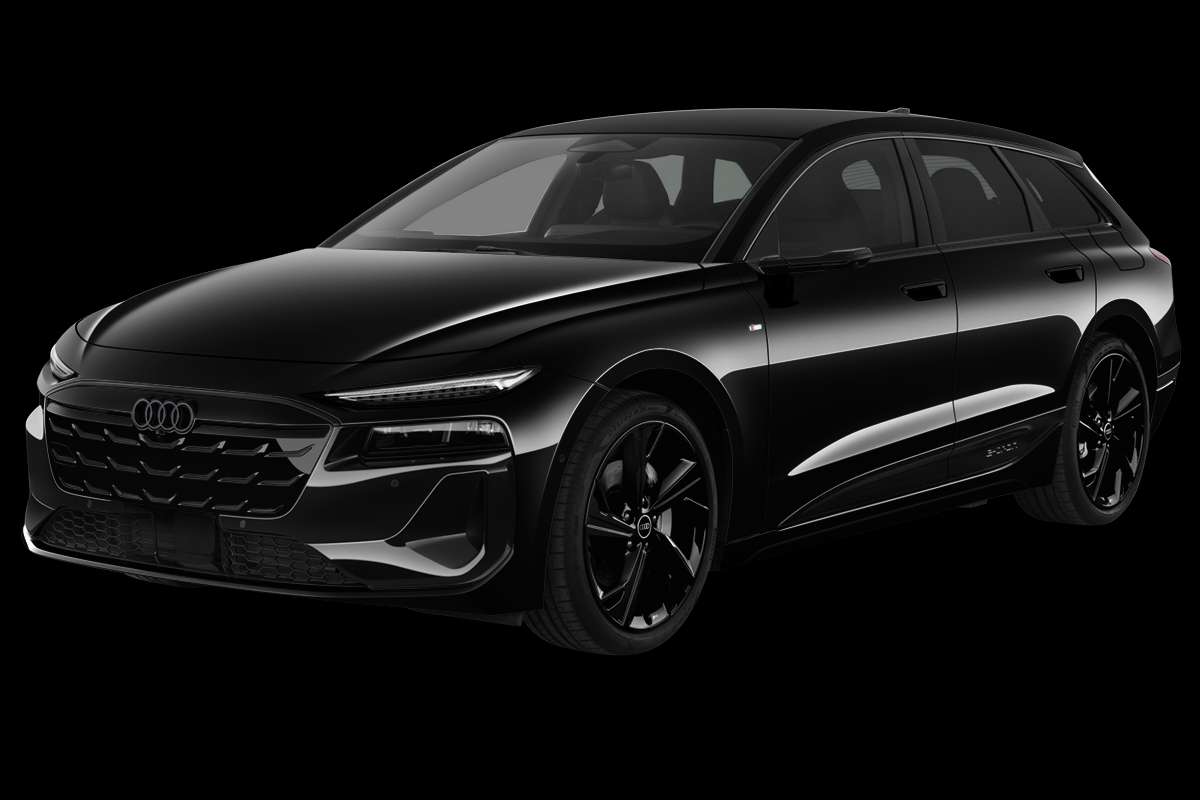 Schräge Frontansicht eines Audi A6 e-tron, freigestellt