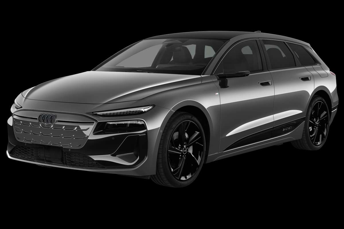 Schräge Frontansicht eines Audi A6 e-tron, freigestellt