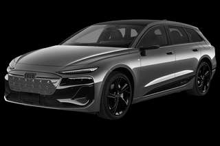 Schräge Frontansicht auf einen Audi A6 e-tron , freigestellt