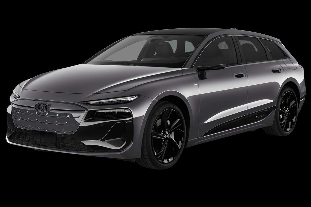 Schräge Frontansicht eines Audi A6 e-tron, freigestellt