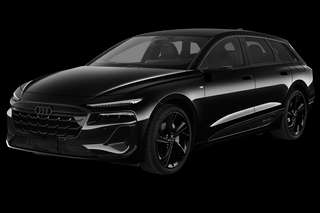 Schräge Frontansicht auf einen Audi A6 e-tron , freigestellt