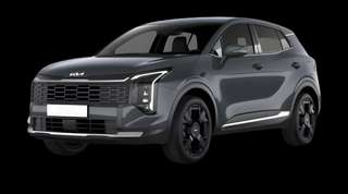 Schräge Frontansicht auf einen Kia Sportage Vision, freigestellt