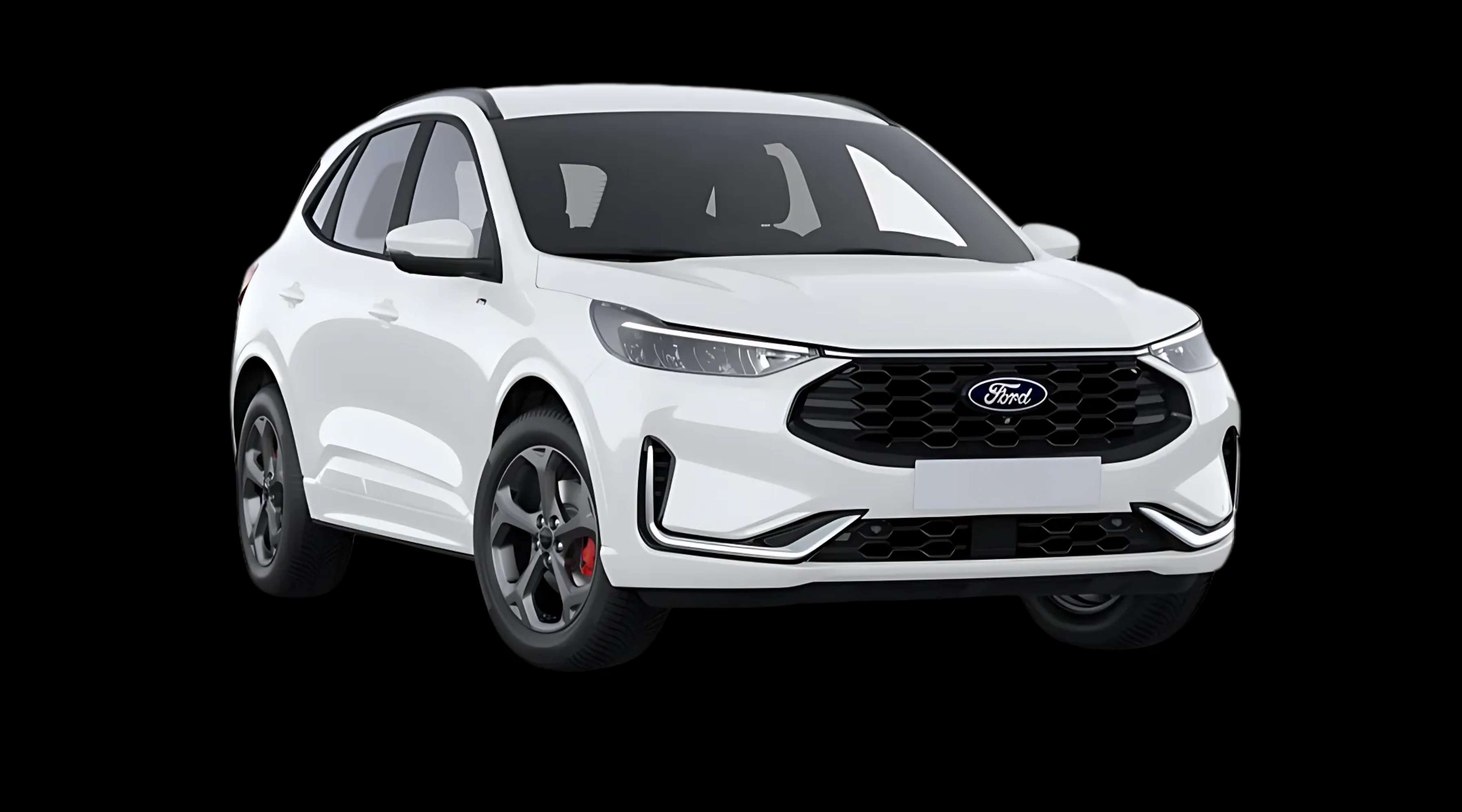 Schräge Frontansicht eines Ford Kuga, freigestellt