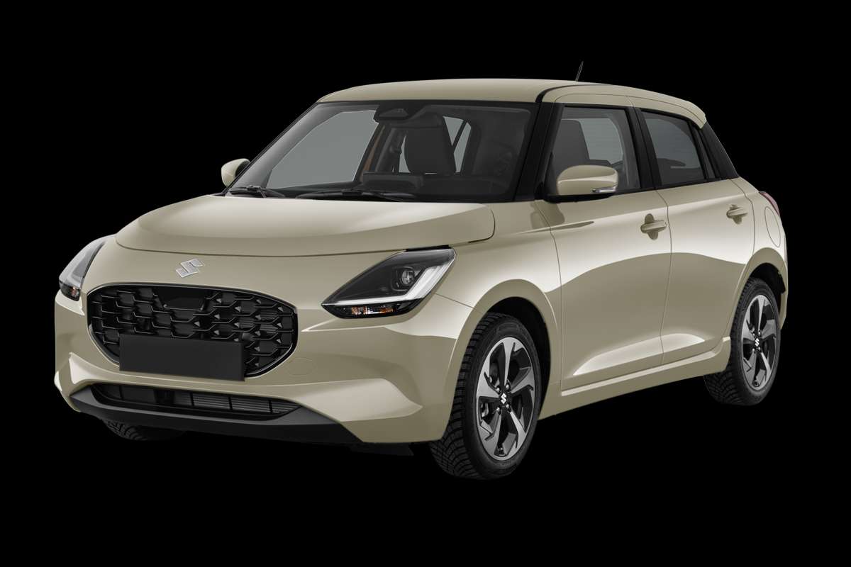 Schräge Frontansicht eines Suzuki Swift, freigestellt