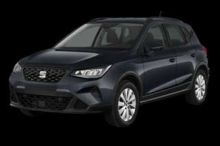 Schräge Frontansicht auf einen SEAT Arona FR, freigestellt