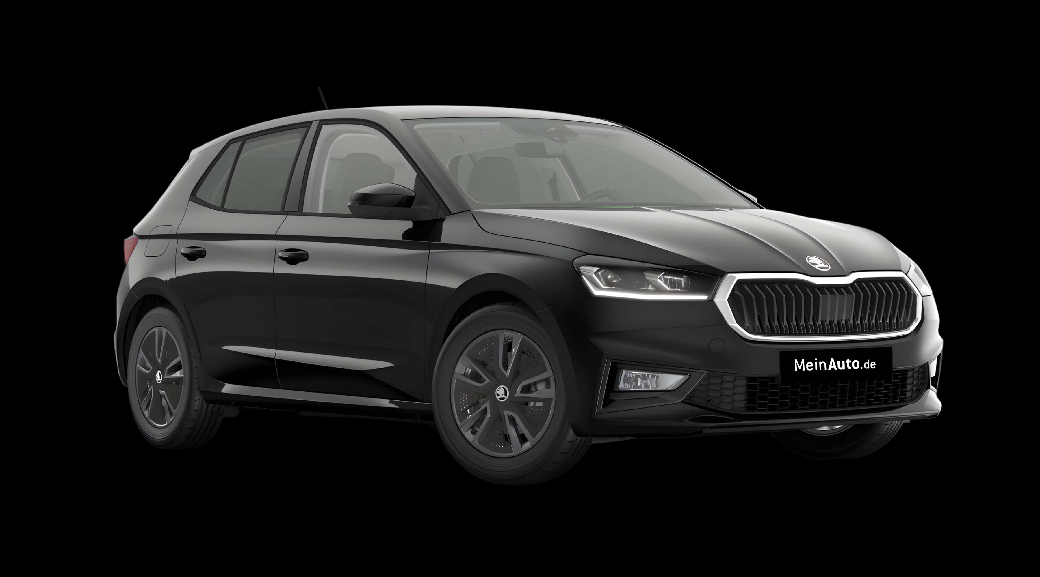 Schräge Frontansicht eines Skoda Fabia, freigestellt