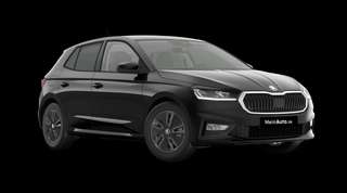 Schräge Frontansicht auf einen Skoda Fabia Balance, freigestellt