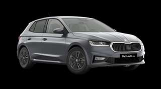 Schräge Frontansicht auf einen Skoda Fabia Balance, freigestellt