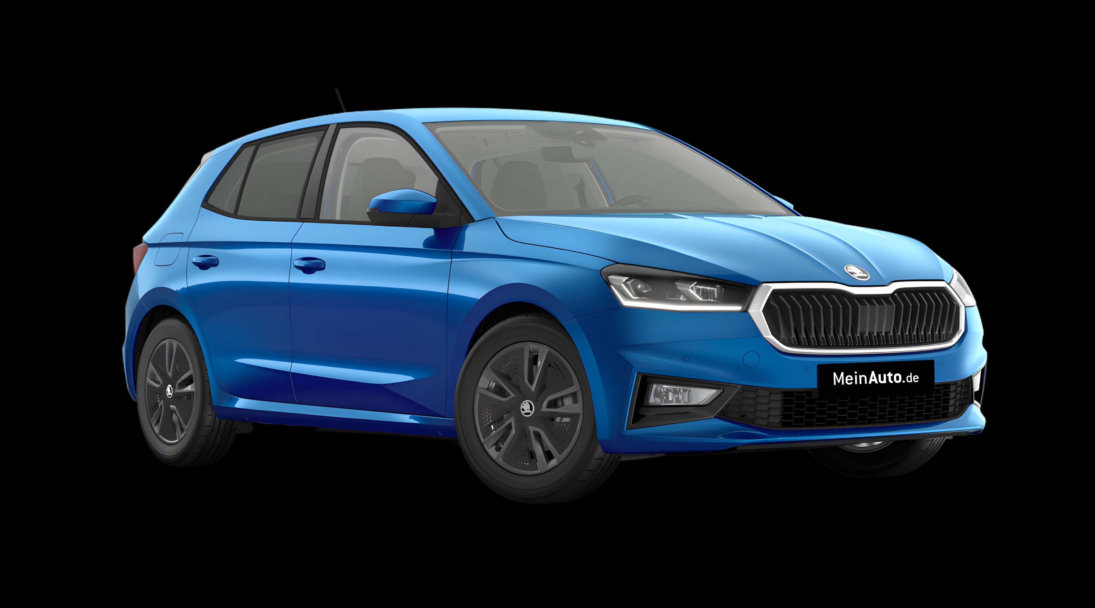 Schräge Frontansicht eines Skoda Fabia, freigestellt