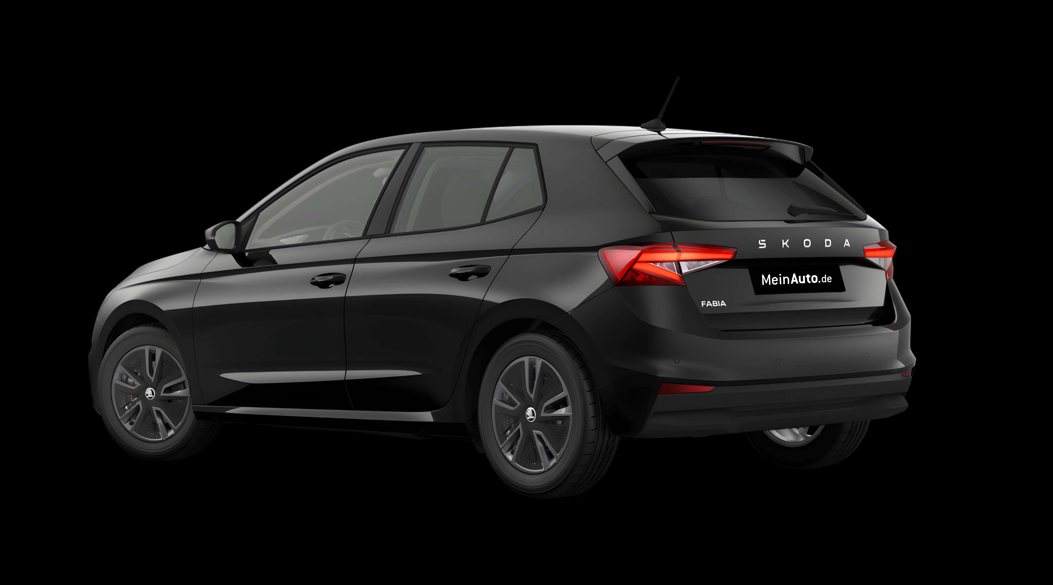 Schräge Heckansicht eines Skoda Fabia, freigestellt