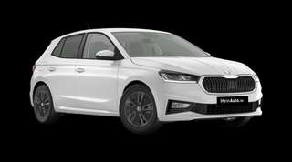 Schräge Frontansicht auf einen Skoda Fabia Balance, freigestellt