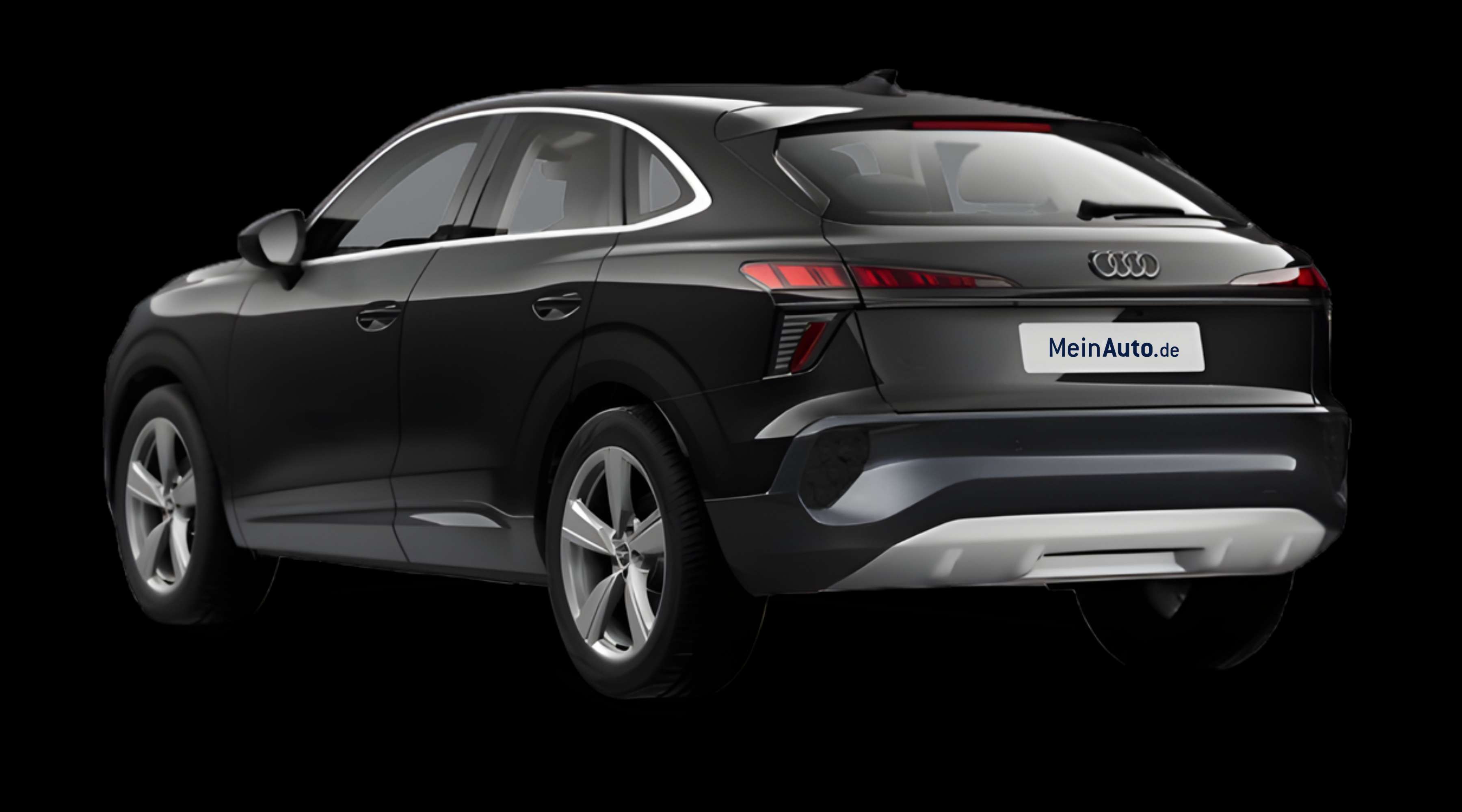 Schräge Heckansicht eines Audi Q3 Sportback, freigestellt