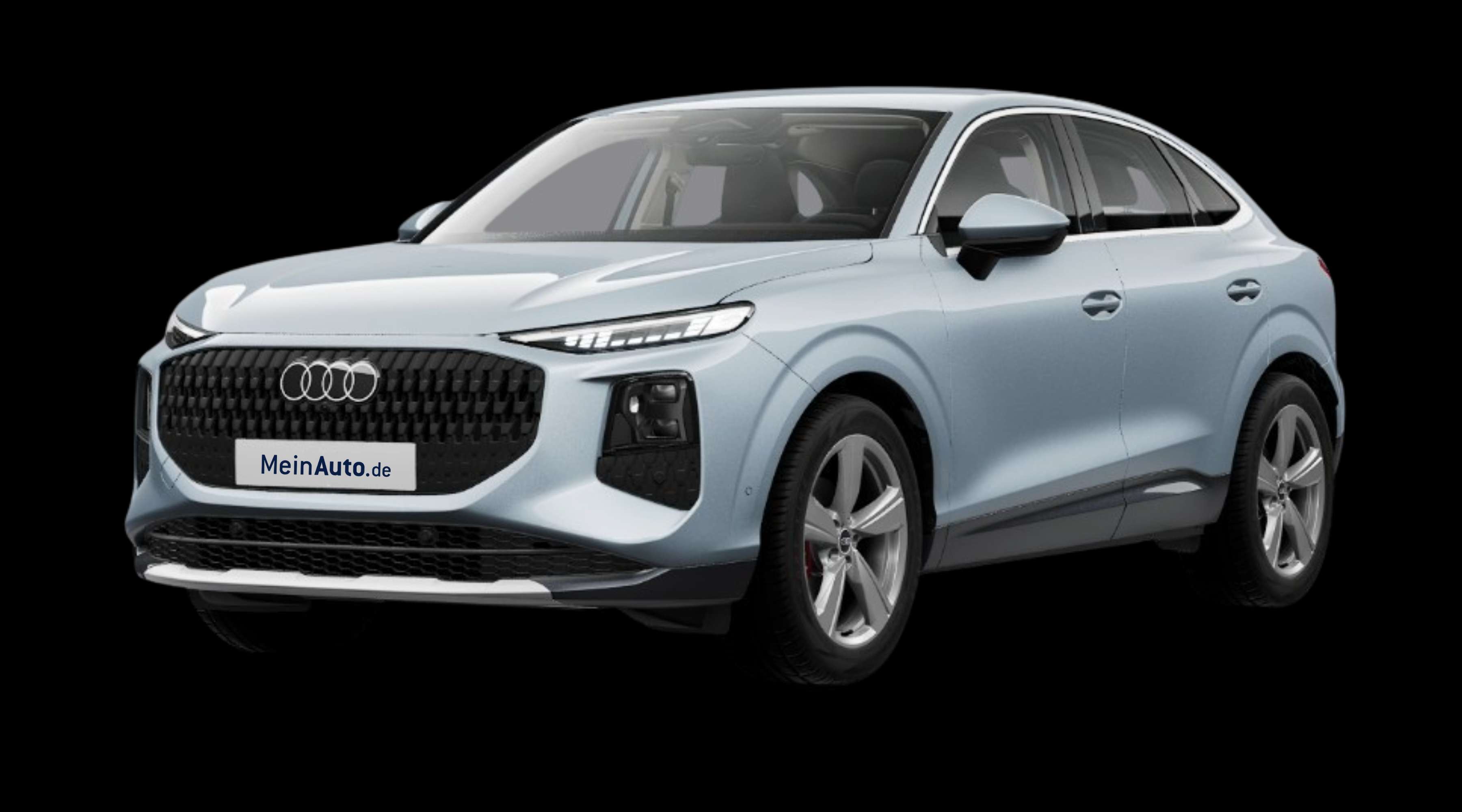 Schräge Frontansicht eines Audi Q3 Sportback, freigestellt