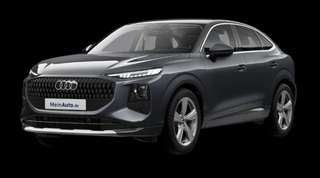 Schräge Frontansicht auf einen Audi Q3 Sportback , freigestellt