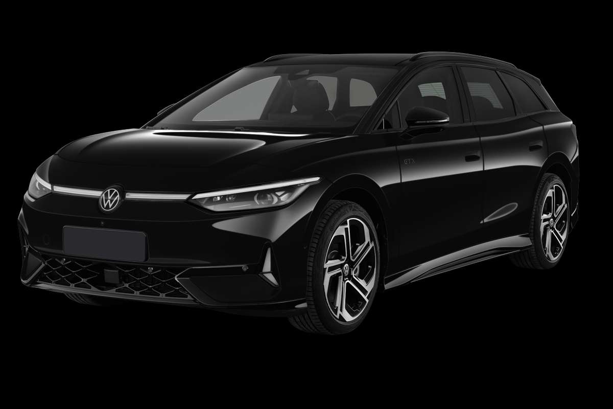 Schräge Frontansicht eines Volkswagen ID.7, freigestellt