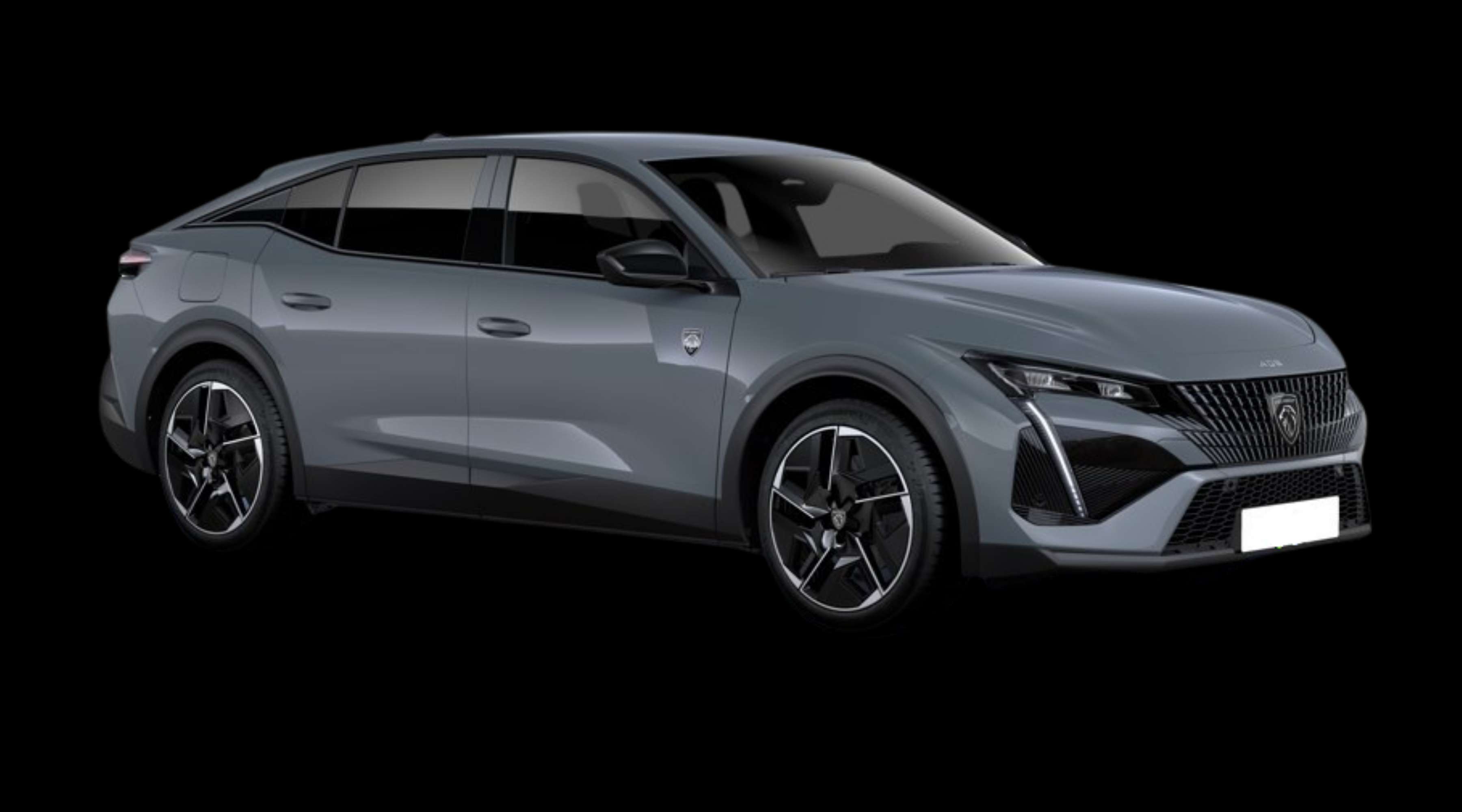 Schräge Frontansicht eines Peugeot 408, freigestellt