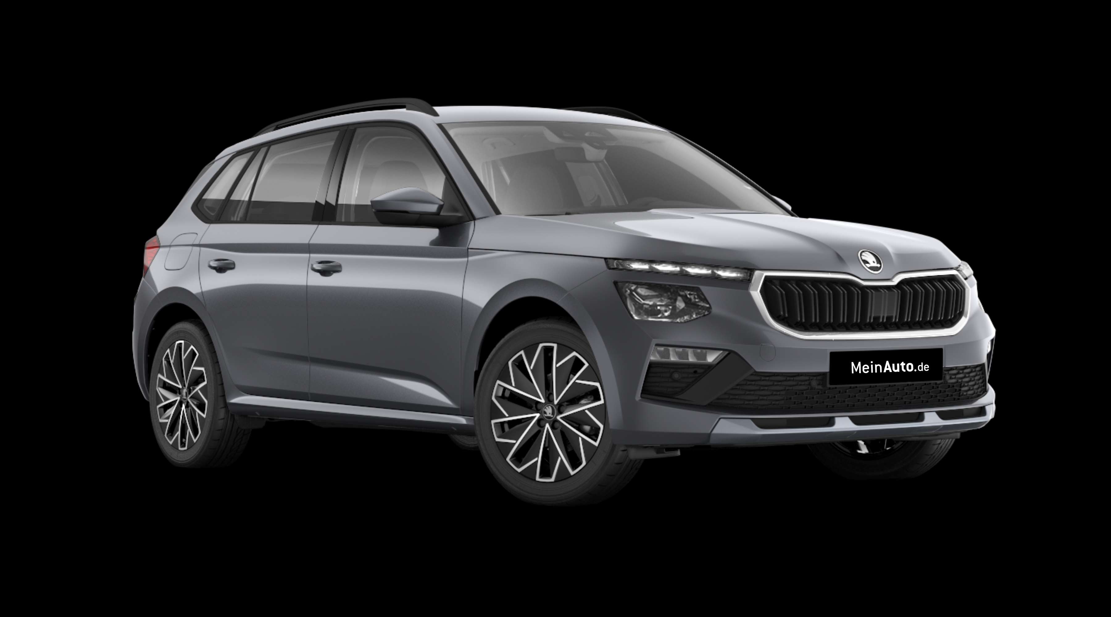 Schräge Frontansicht eines Skoda Kamiq, freigestellt