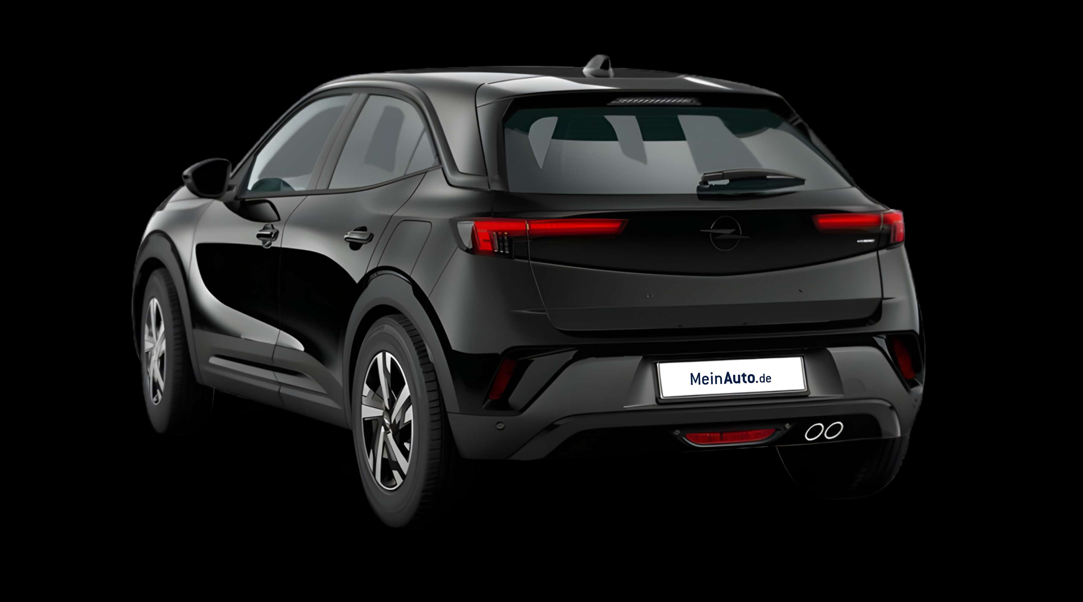 Schräge Heckansicht eines Opel Mokka, freigestellt