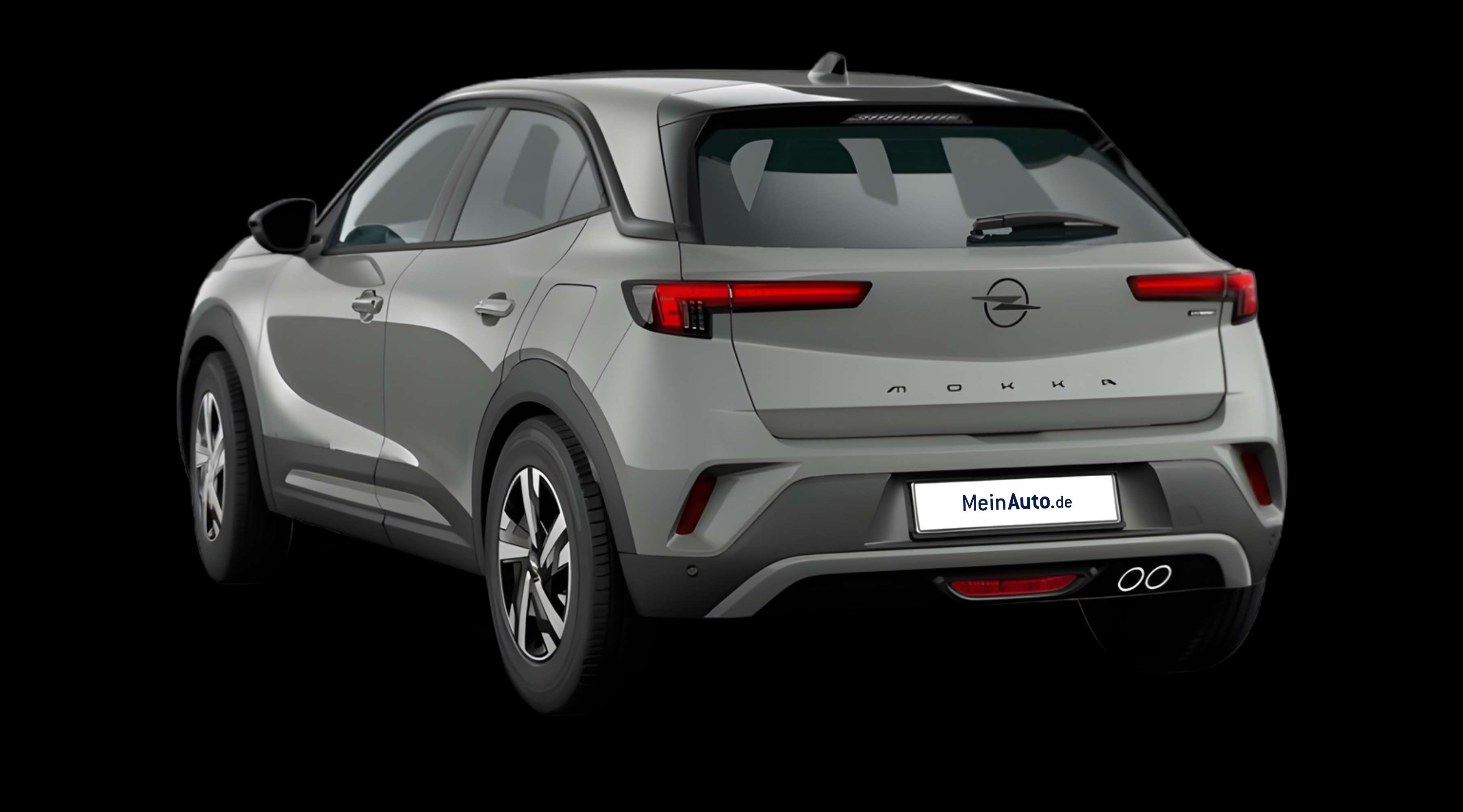 Schräge Heckansicht eines Opel Mokka, freigestellt