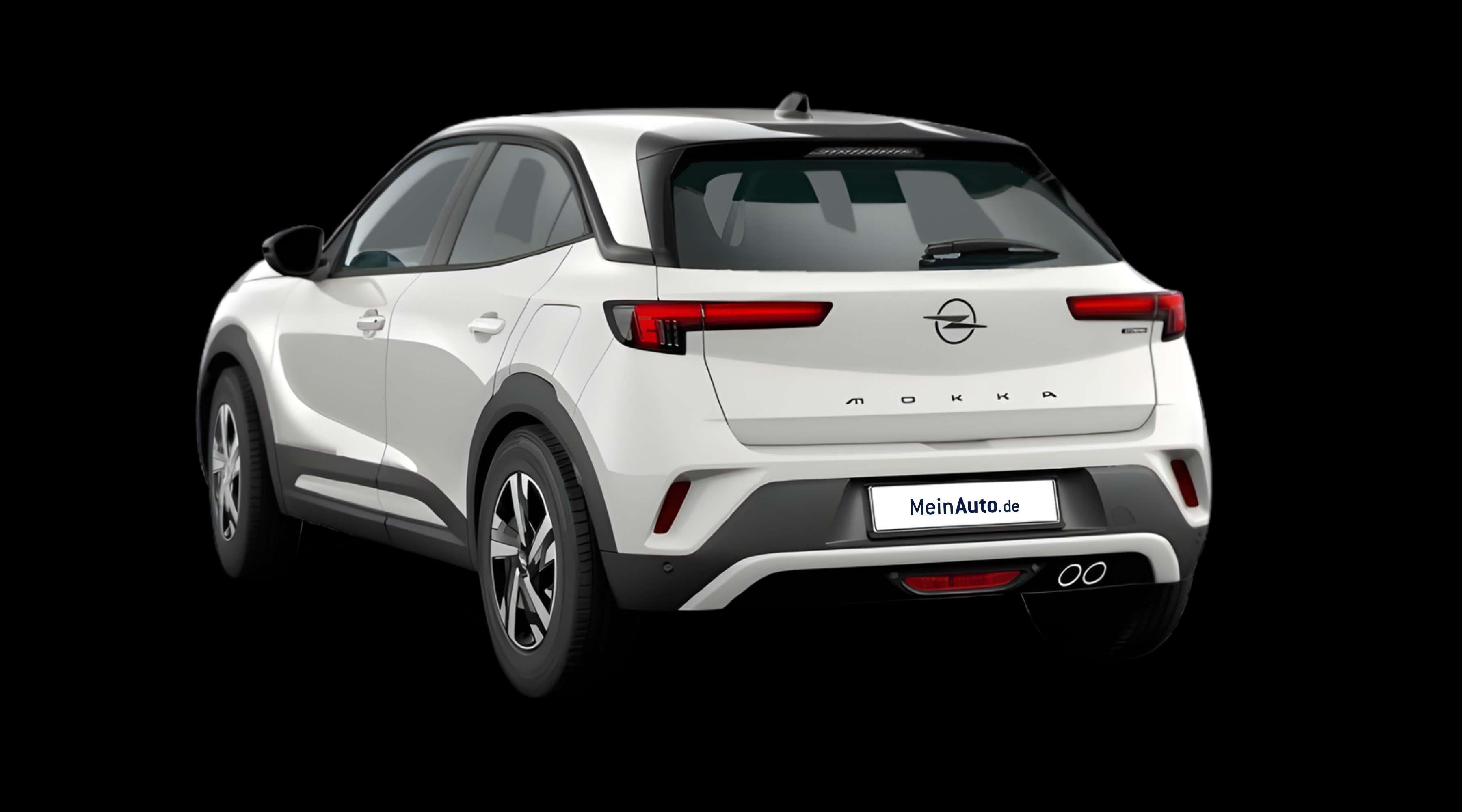 Schräge Heckansicht eines Opel Mokka, freigestellt