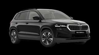 Schräge Frontansicht auf einen Skoda Karoq Balance, freigestellt