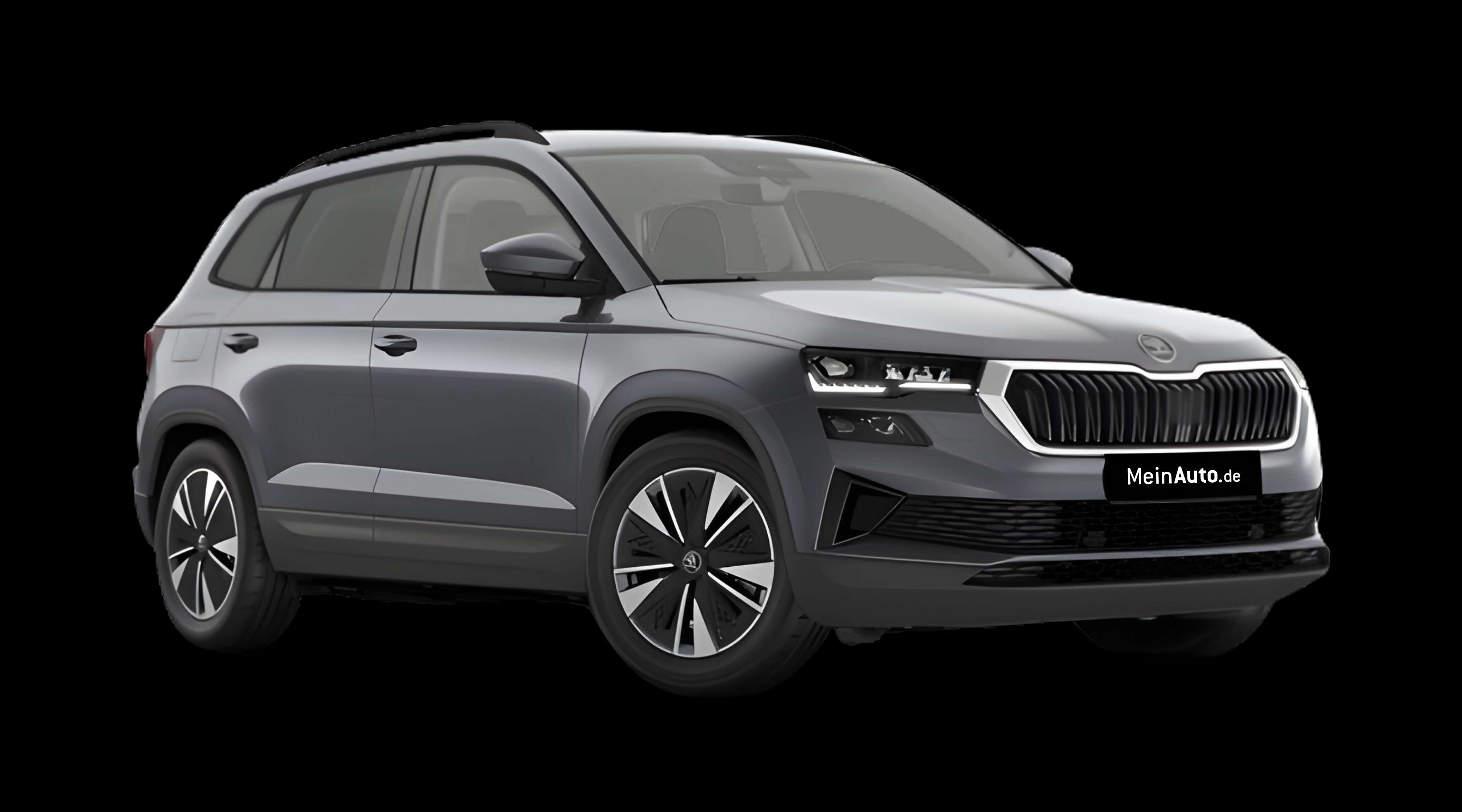 Schräge Frontansicht eines Skoda Karoq, freigestellt