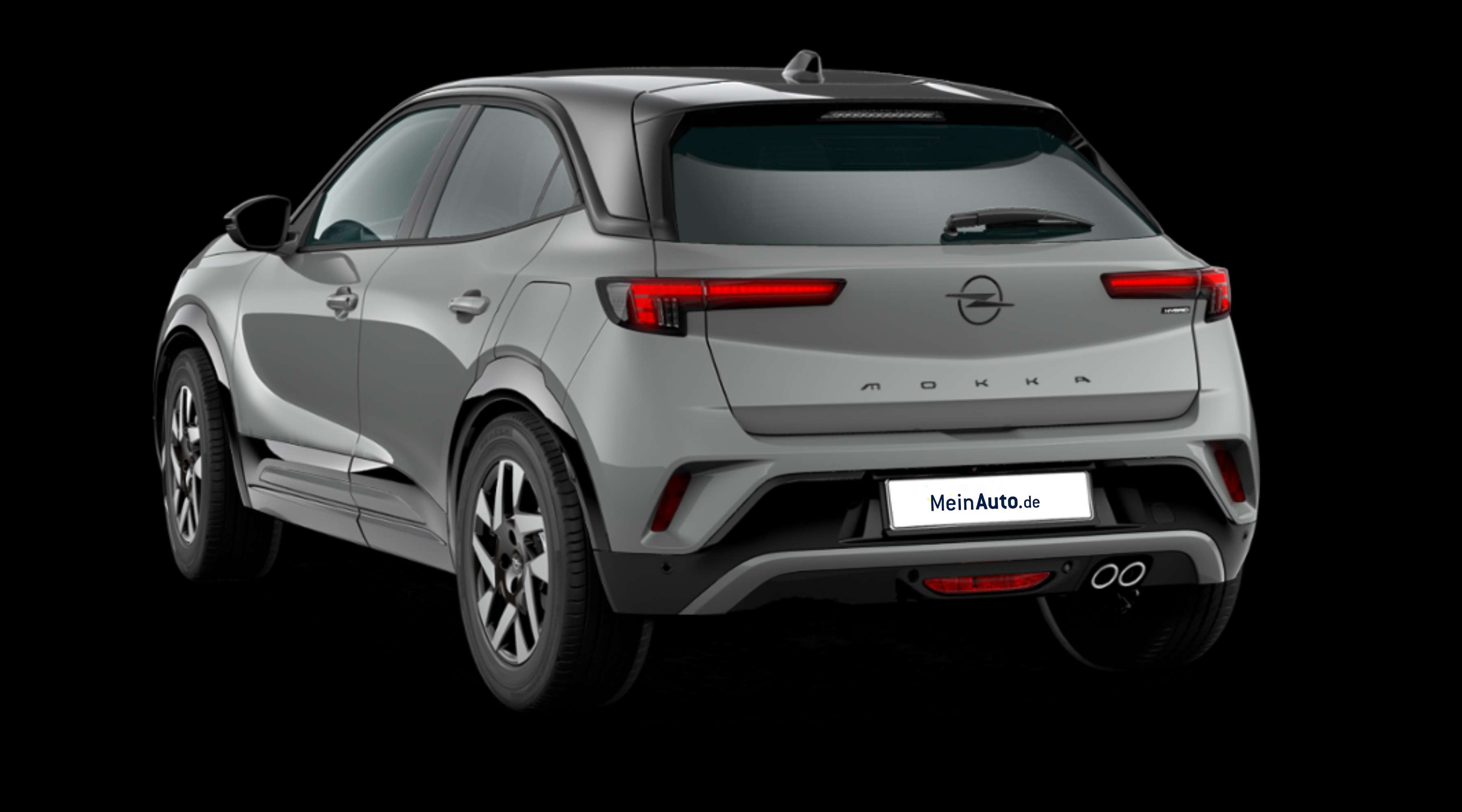 Schräge Heckansicht eines Opel Mokka, freigestellt