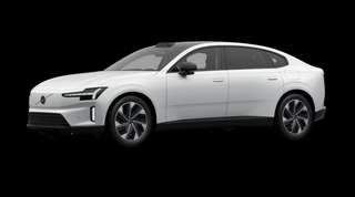 Schräge Frontansicht auf einen Volvo ES90 Ultra, freigestellt