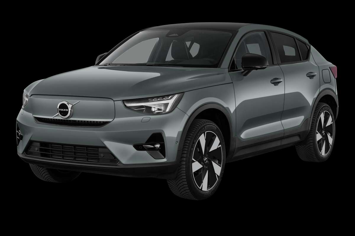 Schräge Frontansicht eines Volvo EC40, freigestellt