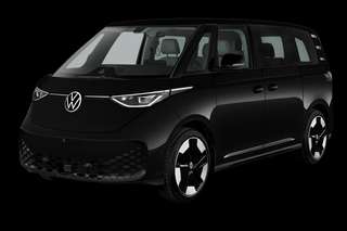 Schräge Frontansicht auf einen Volkswagen ID. BUZZ GTX, freigestellt