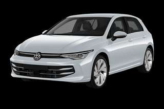 Schräge Frontansicht auf einen Volkswagen Golf GTI Clubsport, freigestellt