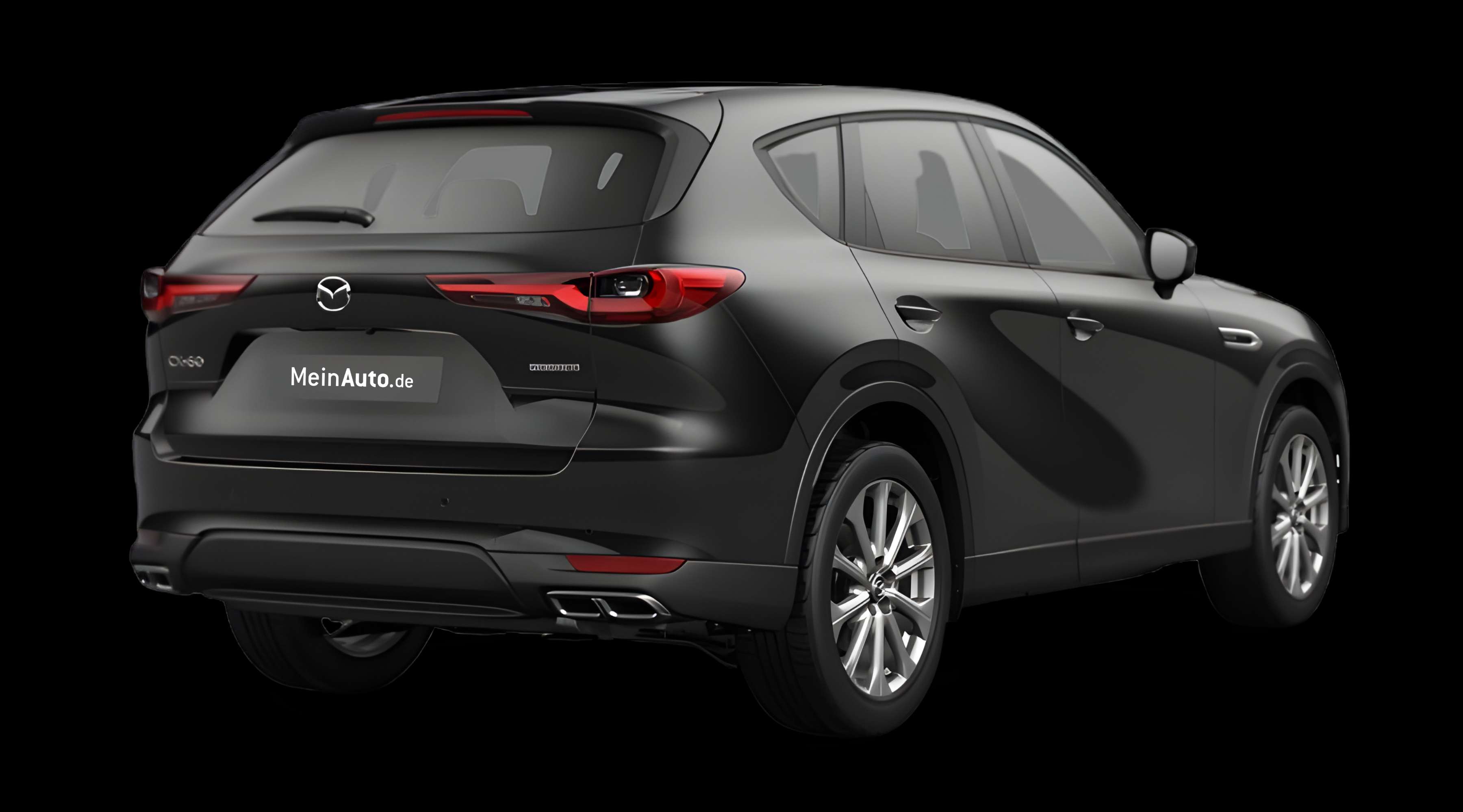 Schräge Heckansicht eines Mazda CX-60, freigestellt