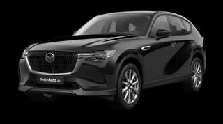 Schräge Frontansicht auf einen Mazda CX-60 Exclusive-Line, freigestellt