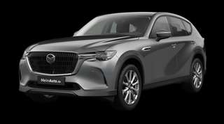 Schräge Frontansicht auf einen Mazda CX-60 Exclusive-Line, freigestellt