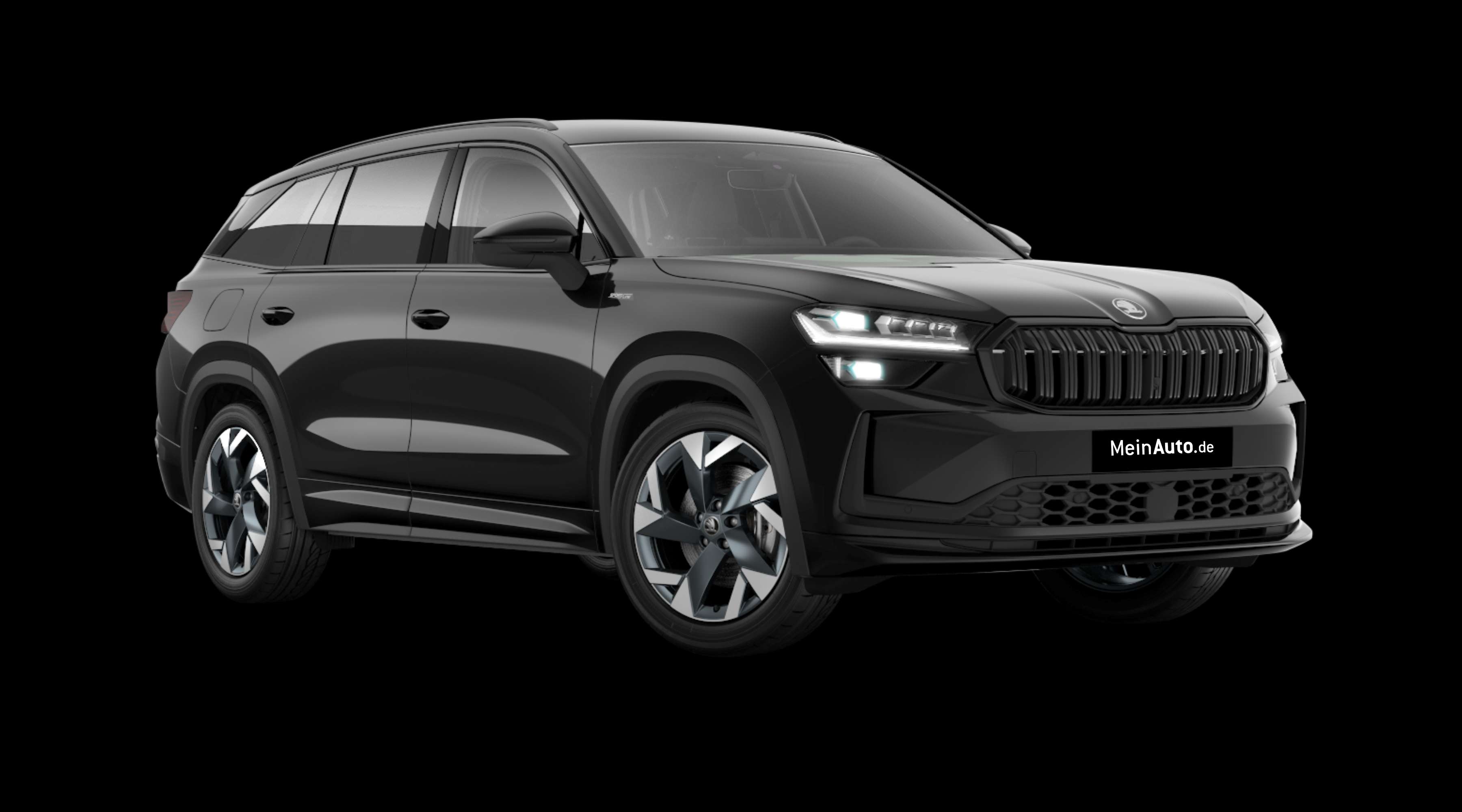 Schräge Frontansicht eines Skoda Kodiaq, freigestellt