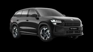 Schräge Frontansicht auf einen Skoda Kodiaq Sportline, freigestellt