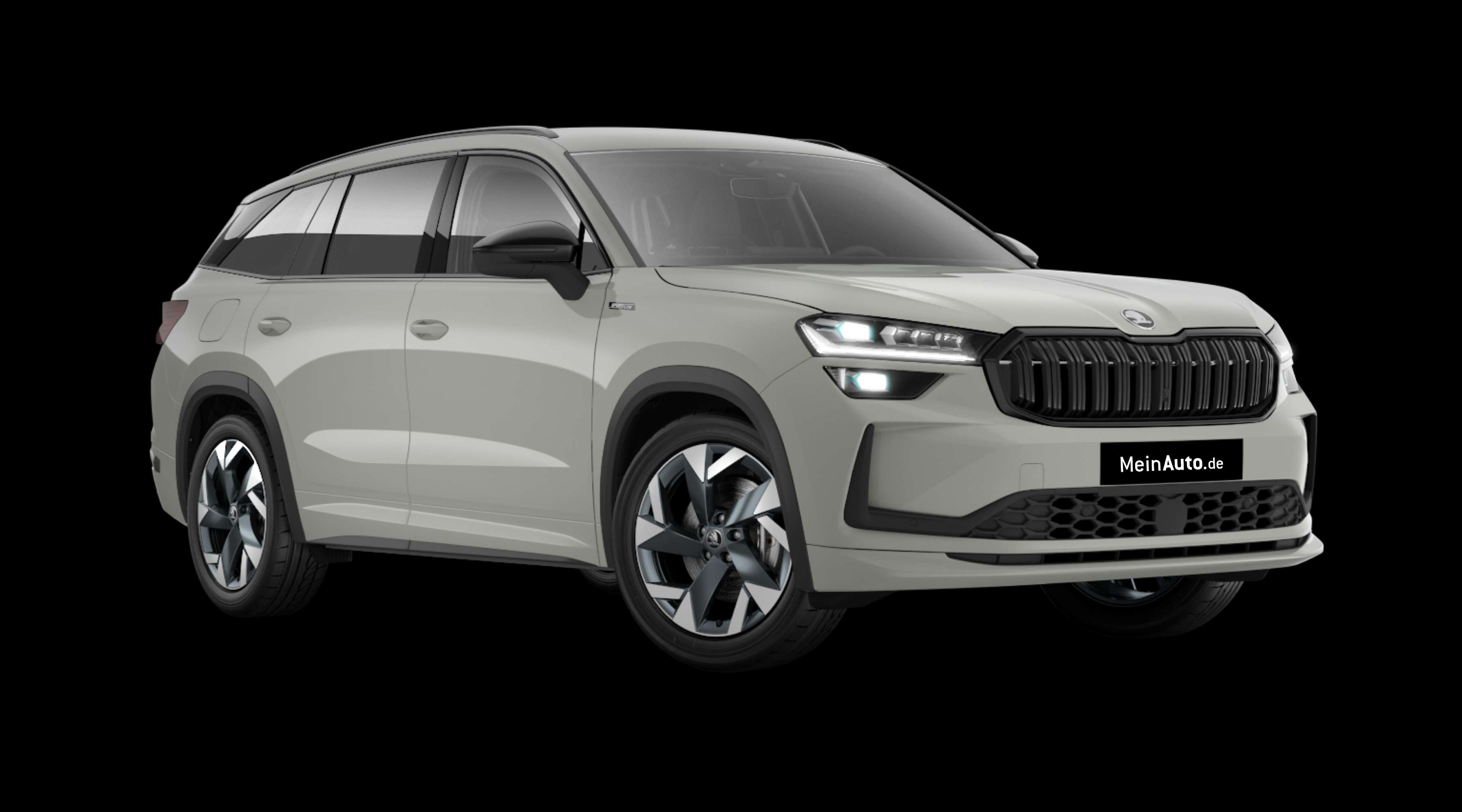 Schräge Frontansicht eines Skoda Kodiaq, freigestellt