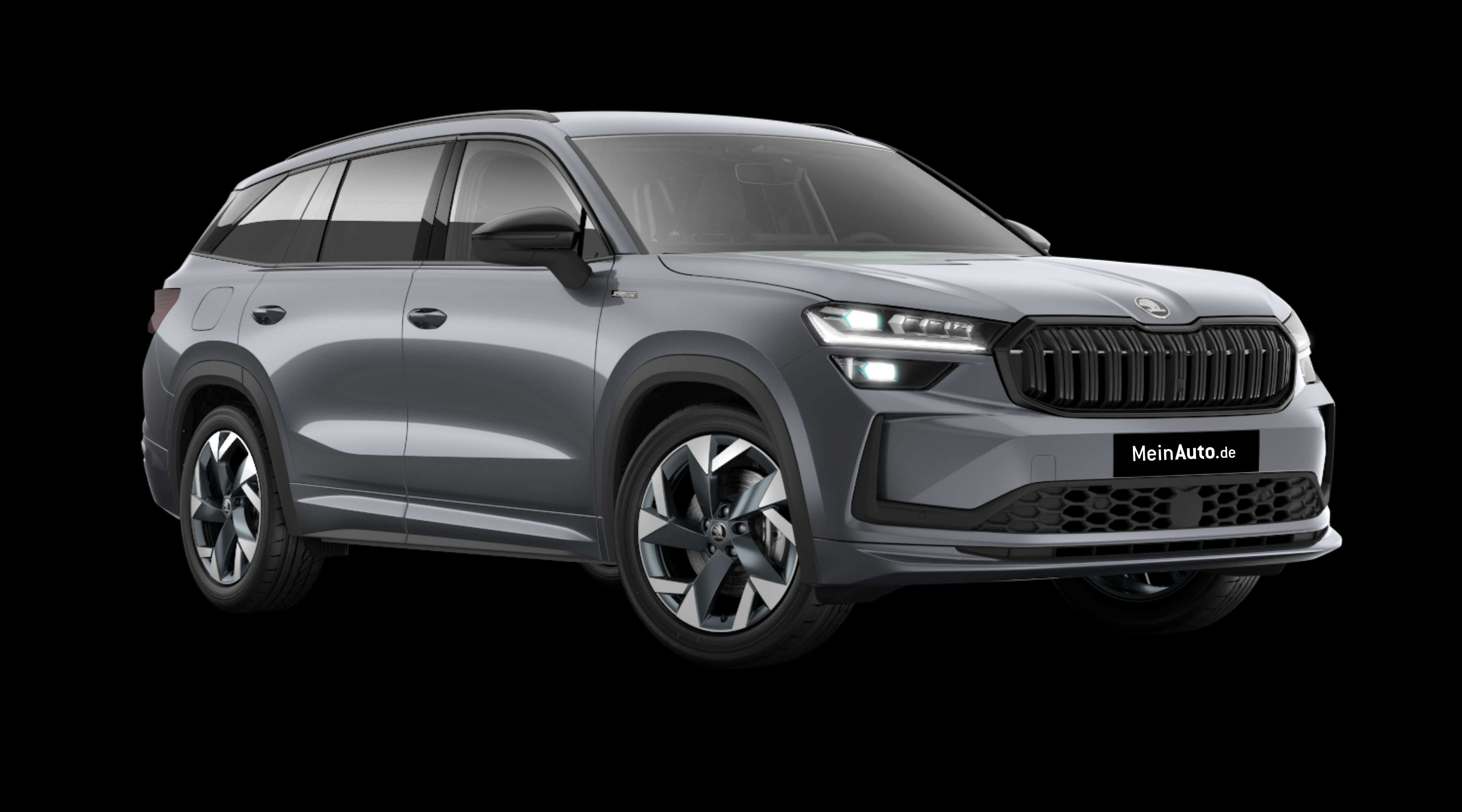 Schräge Frontansicht eines Skoda Kodiaq, freigestellt