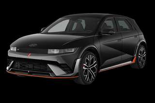 Schräge Frontansicht auf einen Hyundai IONIQ 5 , freigestellt