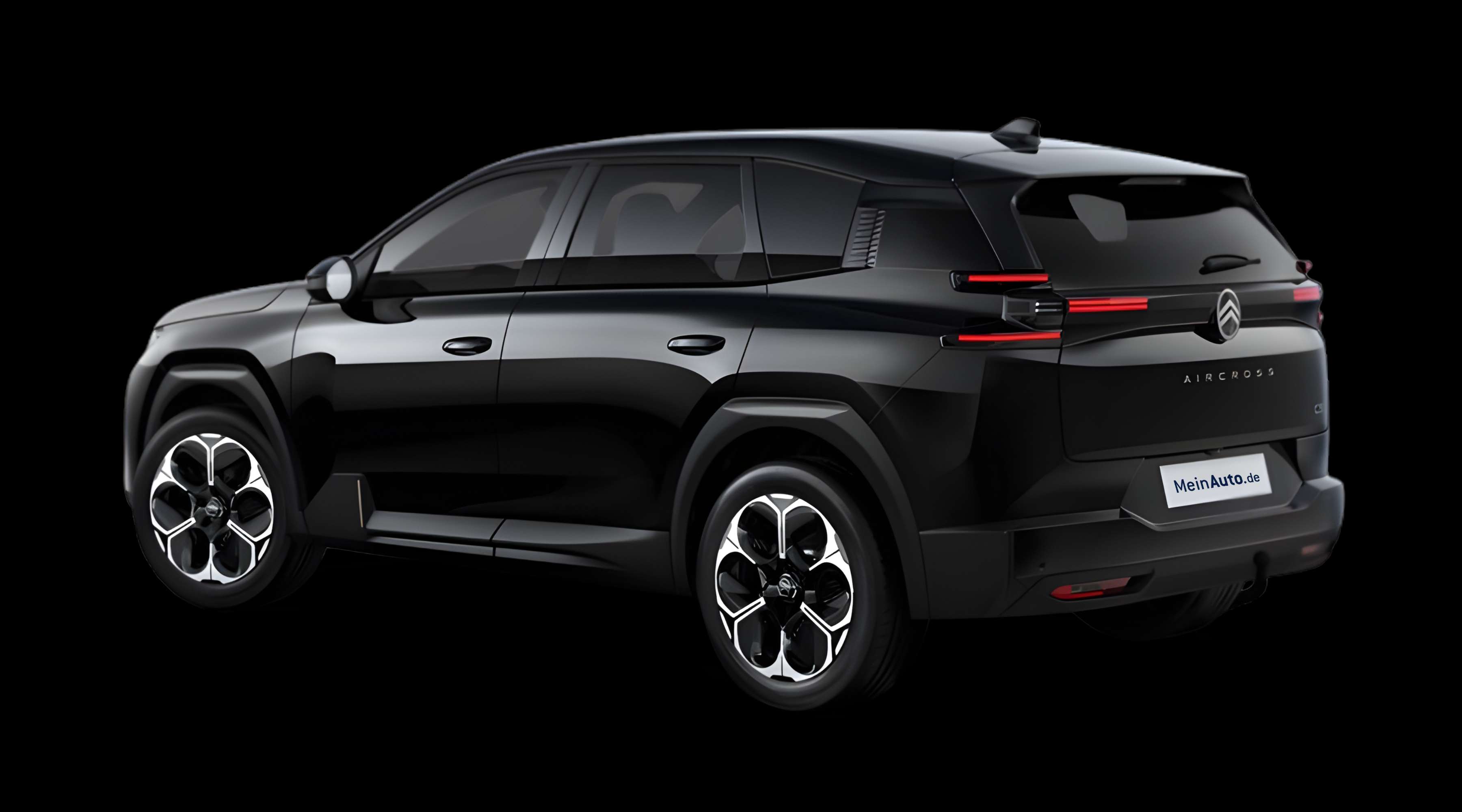 Schräge Heckansicht eines Citroën C5 Aircross, freigestellt