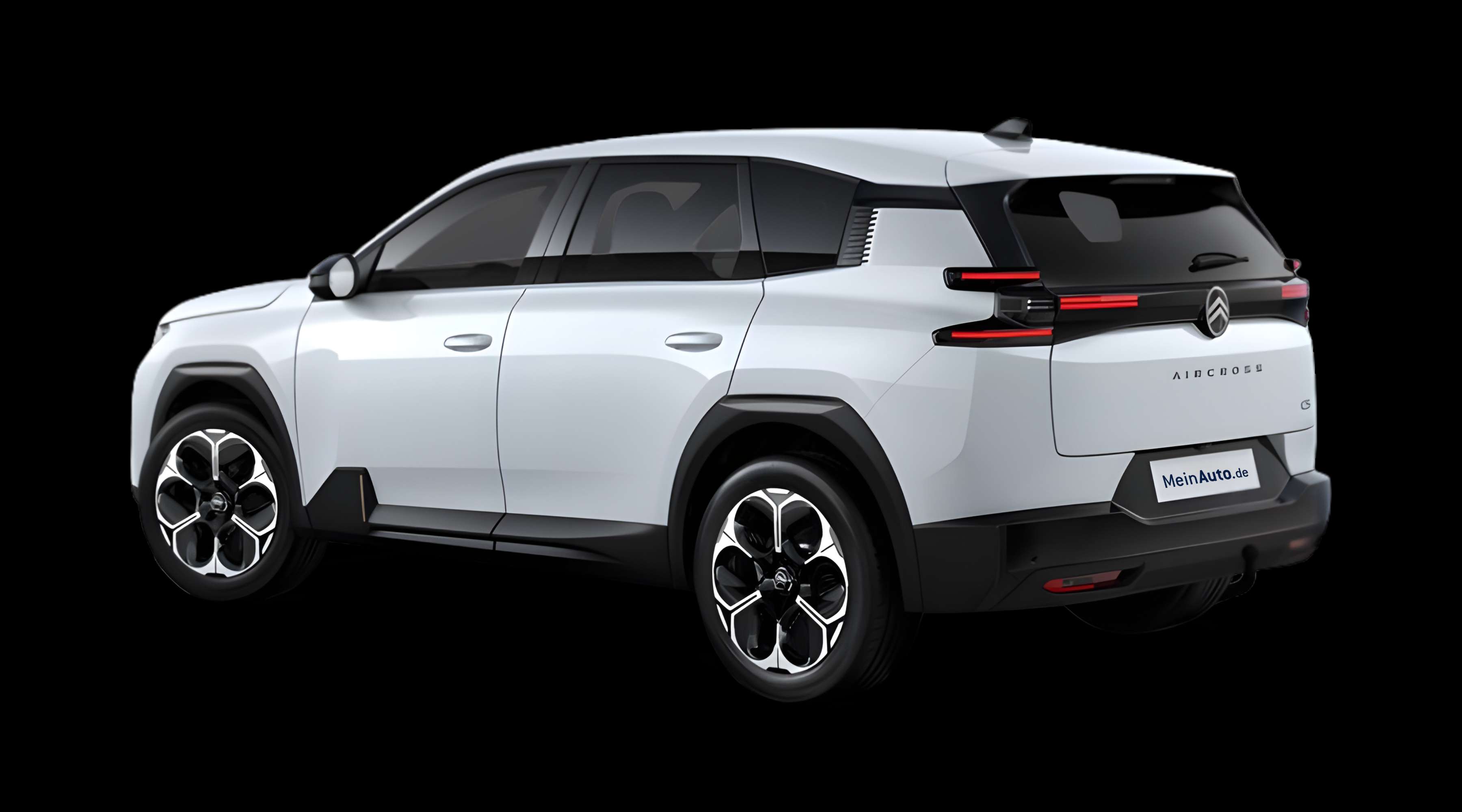 Schräge Heckansicht eines Citroën C5 Aircross, freigestellt