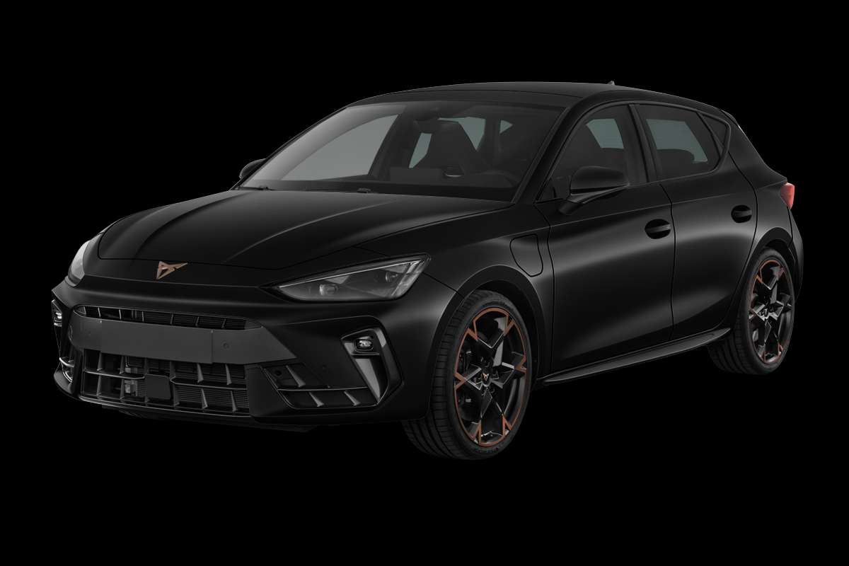 Schräge Frontansicht eines CUPRA Leon, freigestellt