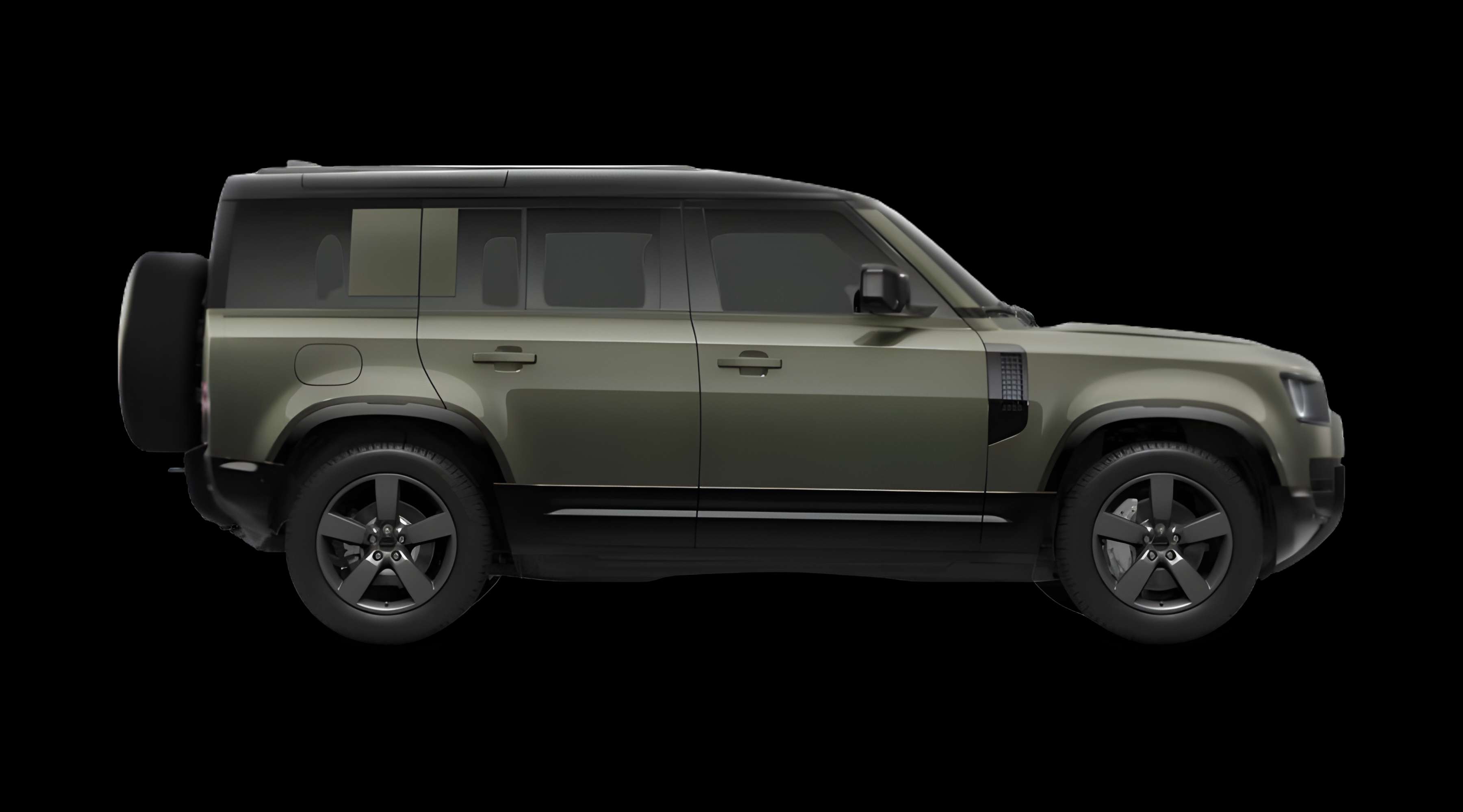 Seitenansicht eines Land Rover Defender
