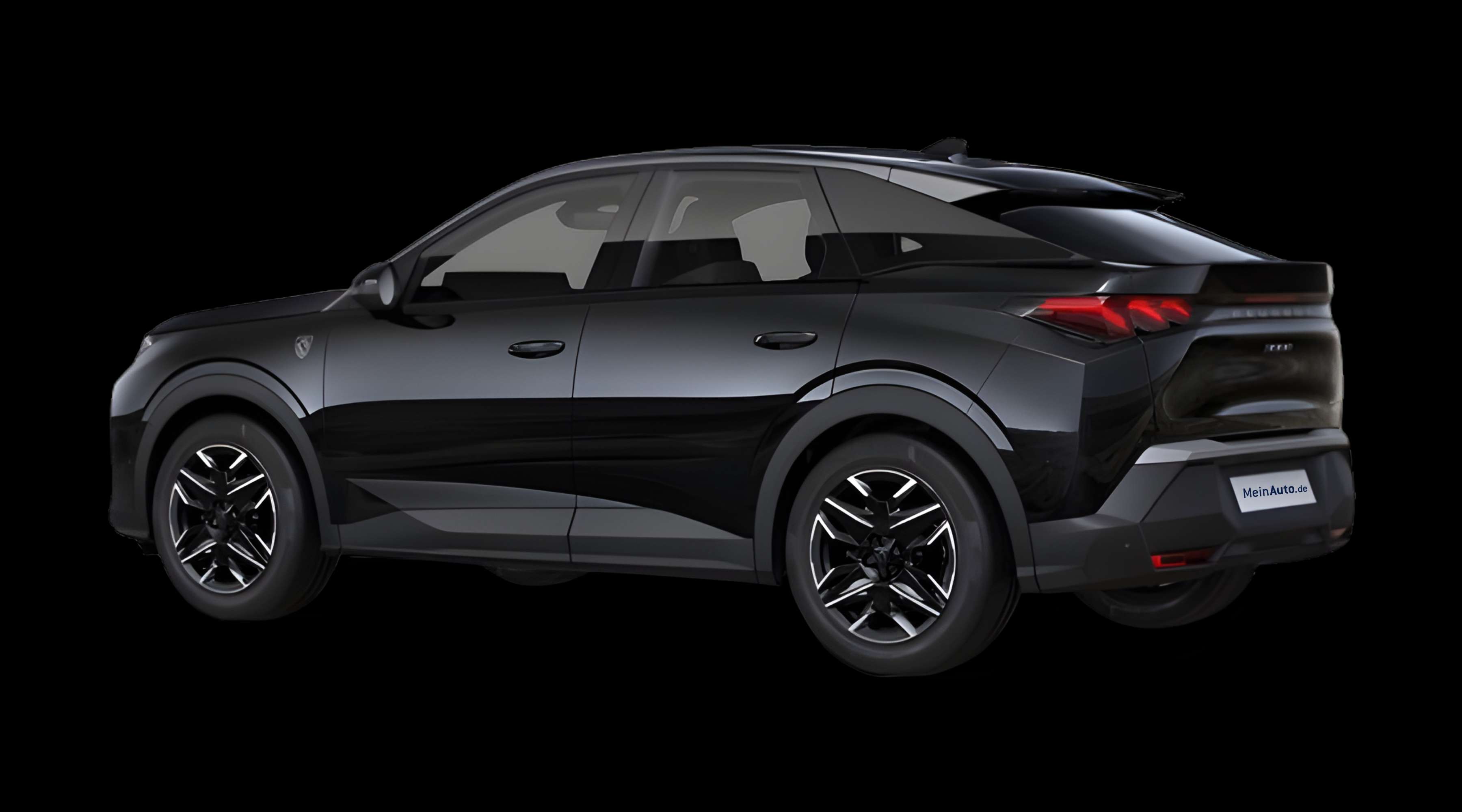 Schräge Heckansicht eines Peugeot 3008, freigestellt