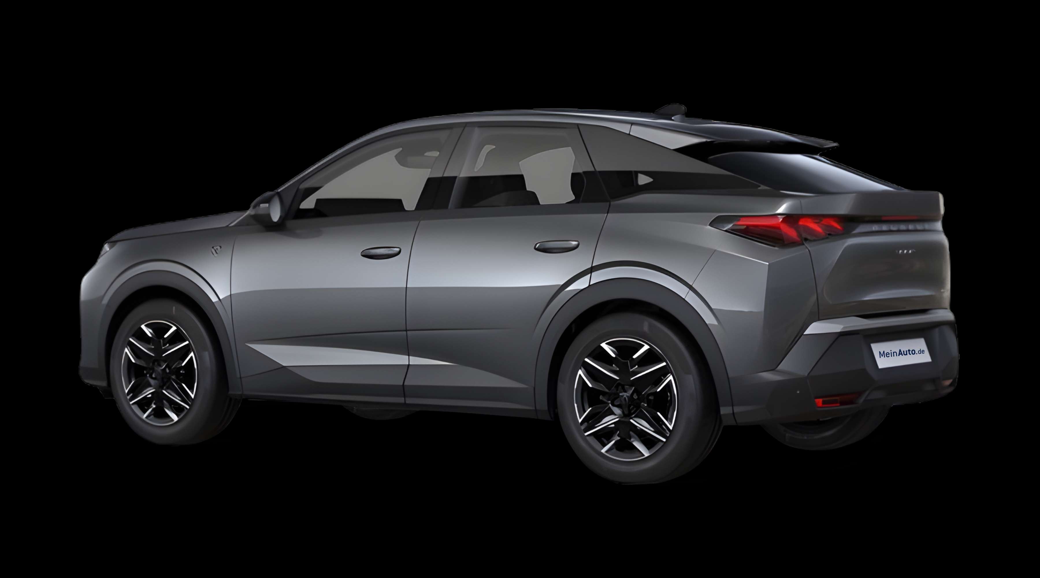 Schräge Heckansicht eines Peugeot 3008, freigestellt