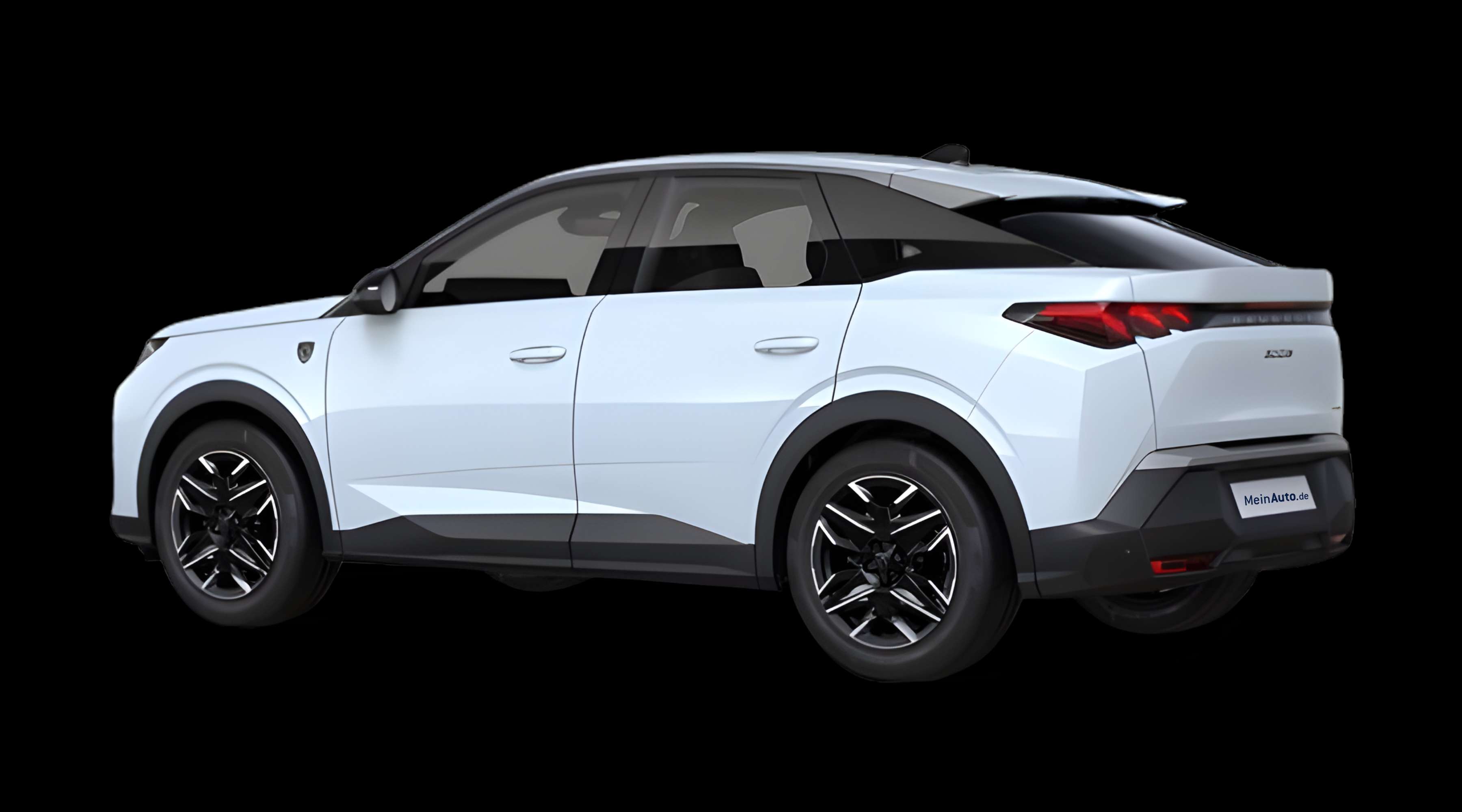 Schräge Heckansicht eines Peugeot 3008, freigestellt