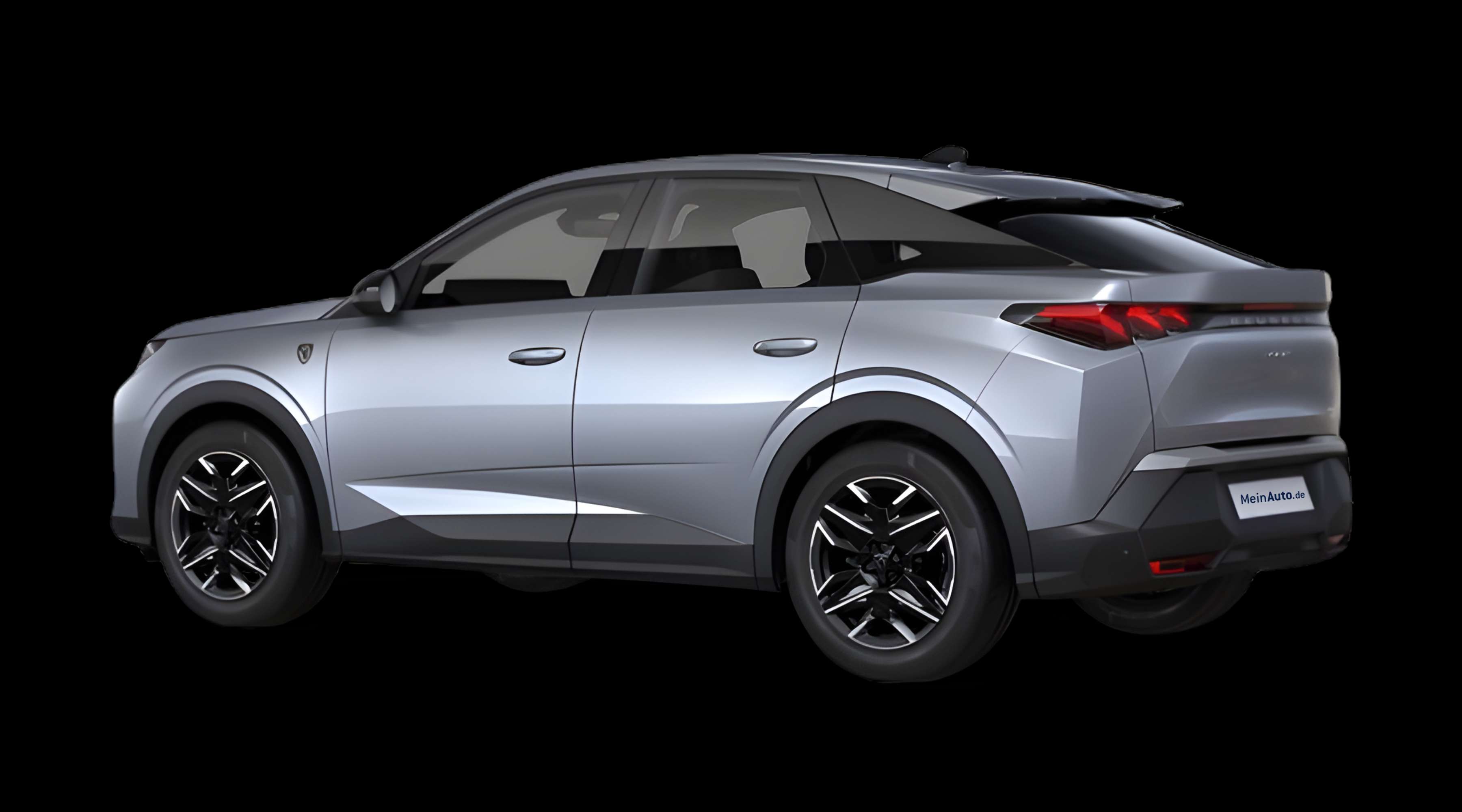 Schräge Heckansicht eines Peugeot 3008, freigestellt