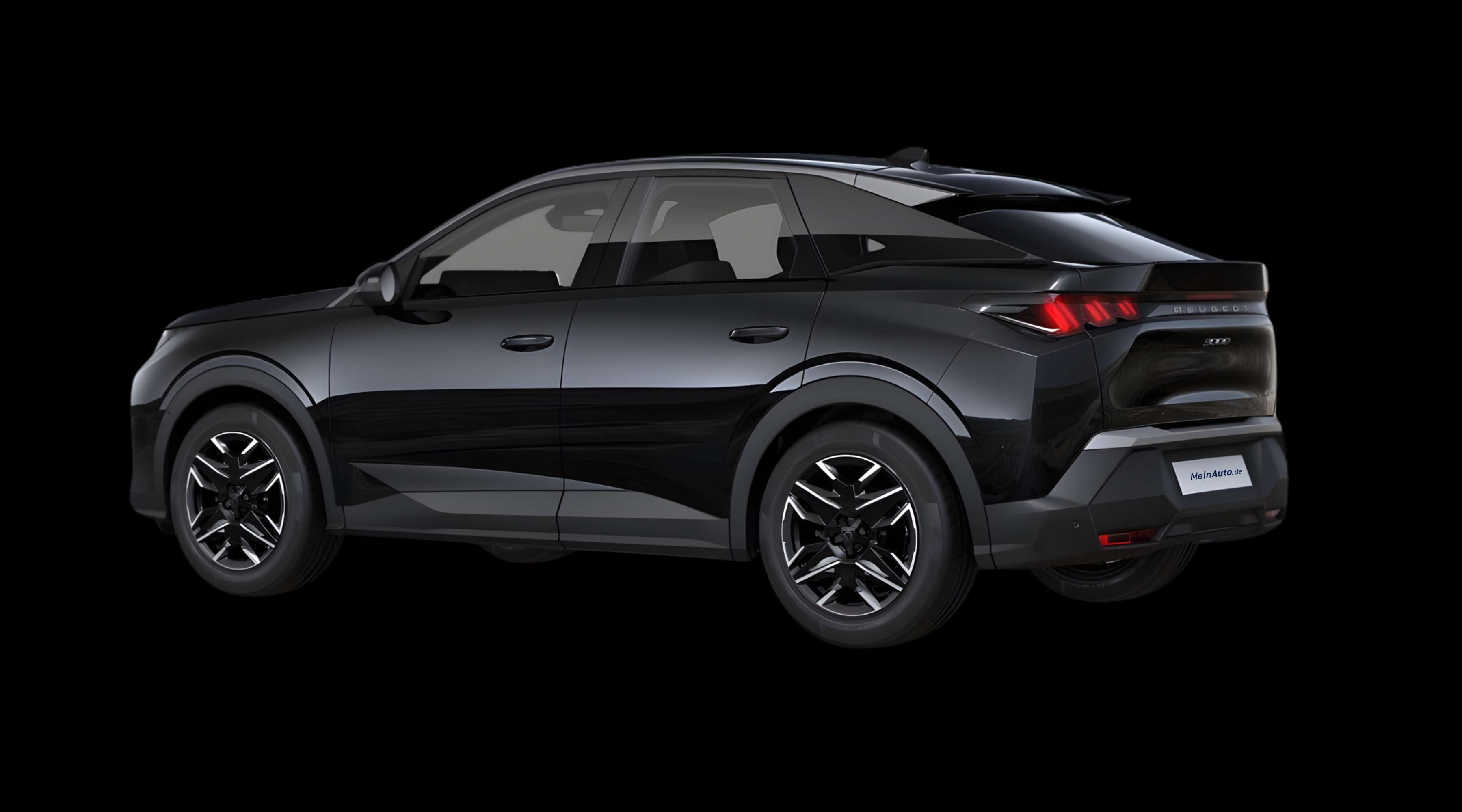 Schräge Heckansicht eines Peugeot 3008, freigestellt